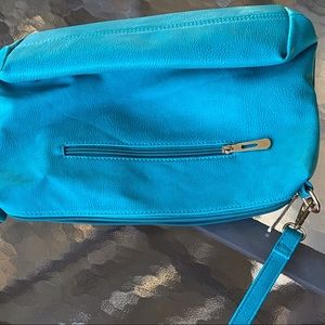 Teal purse with gold details